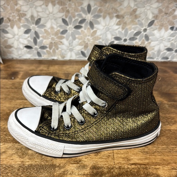 Converse Gold Glitter Kids High Tops - Picture 7 of 7